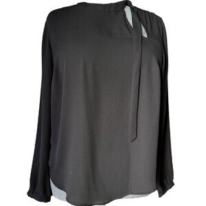 Torrid Black blouse with Ribbon tie at neck
